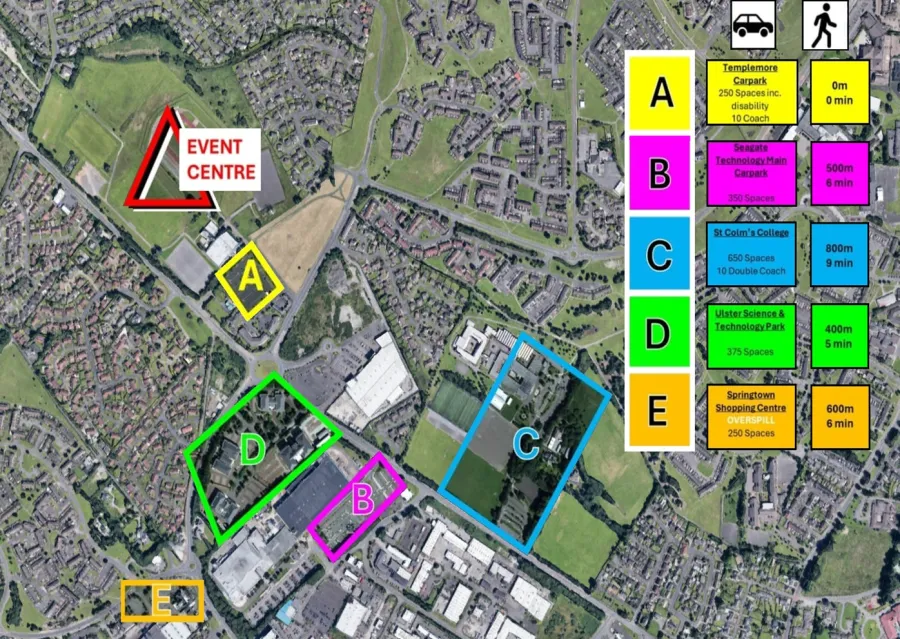 Map of car park locations