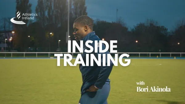 INSIDE TRAINING VIDEO SERIES: Rare insight into early season training of men's national 100m champion Bori Akinola