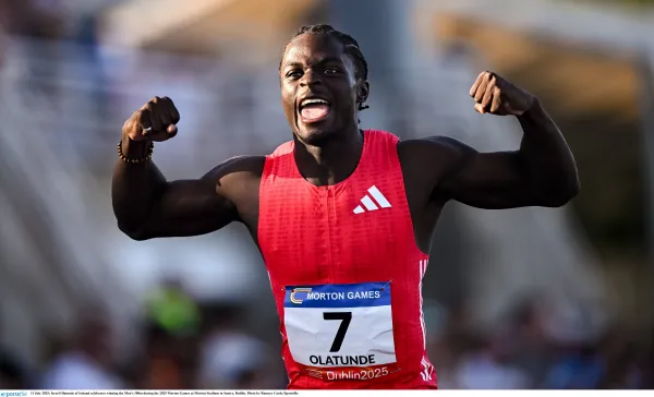 ISRAEL OLATUNDE STORMS TO NEW IRISH 100M RECORD
